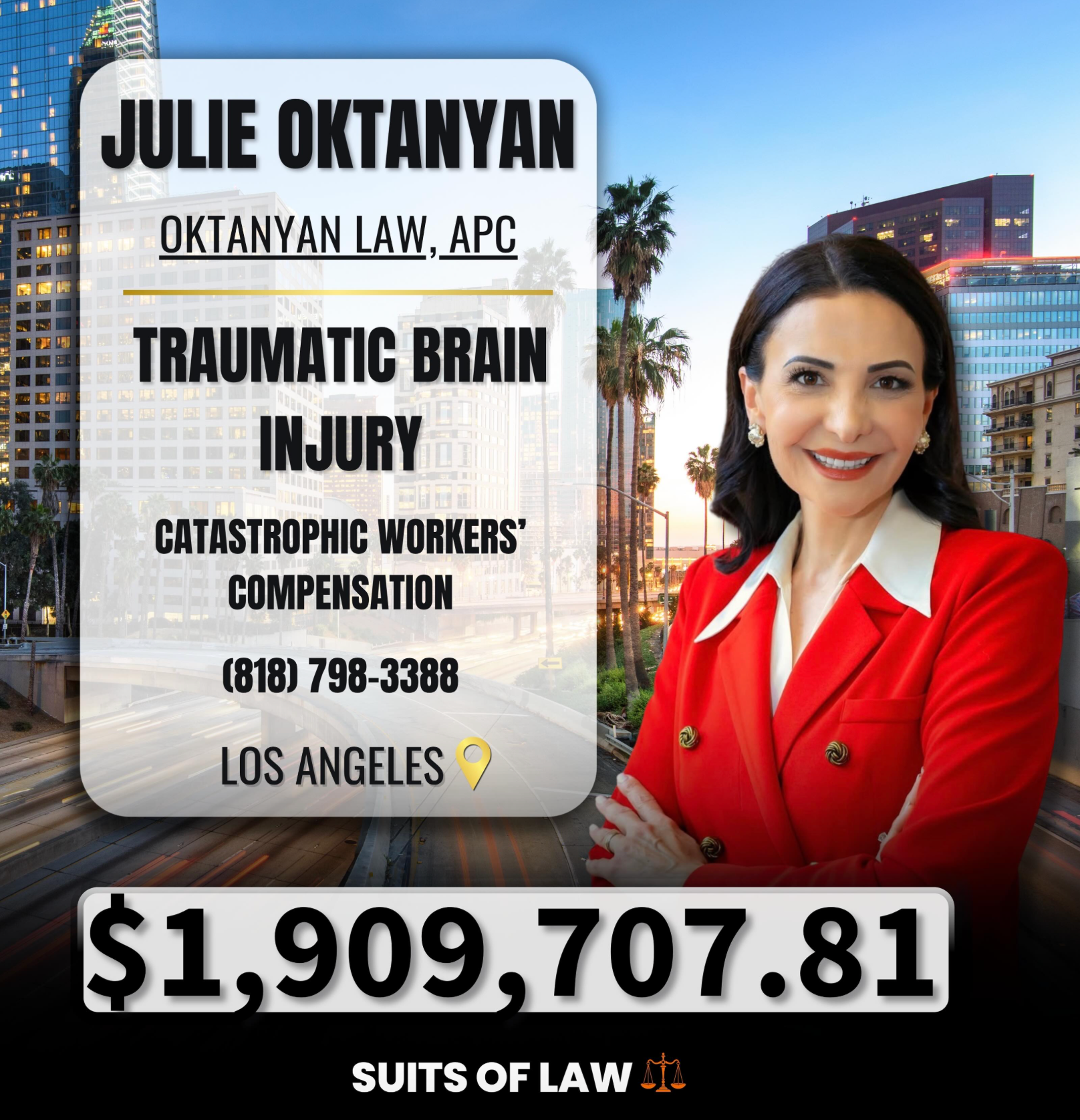 Julie Oktanyan, Esq. — Traumatic Brain Injury — Catastrophic Workers' Compensation settlement