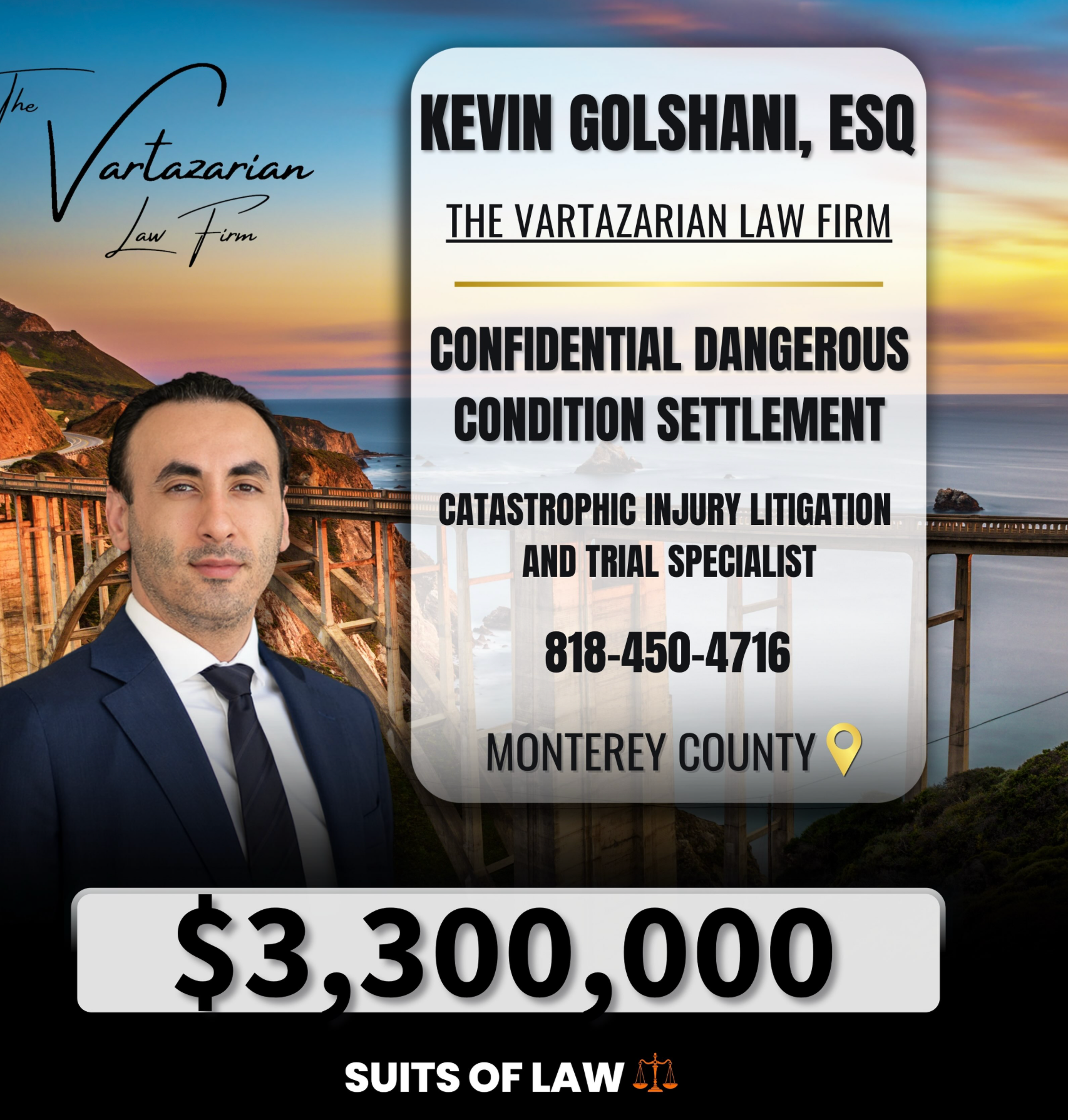 Kevin Golshani, Esq. — Confidential Dangerous Condition Settlement settlement